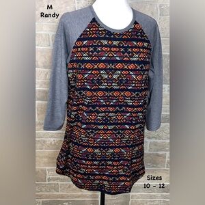 NEW LuLaRoe Aztec Randy Raglan Tee